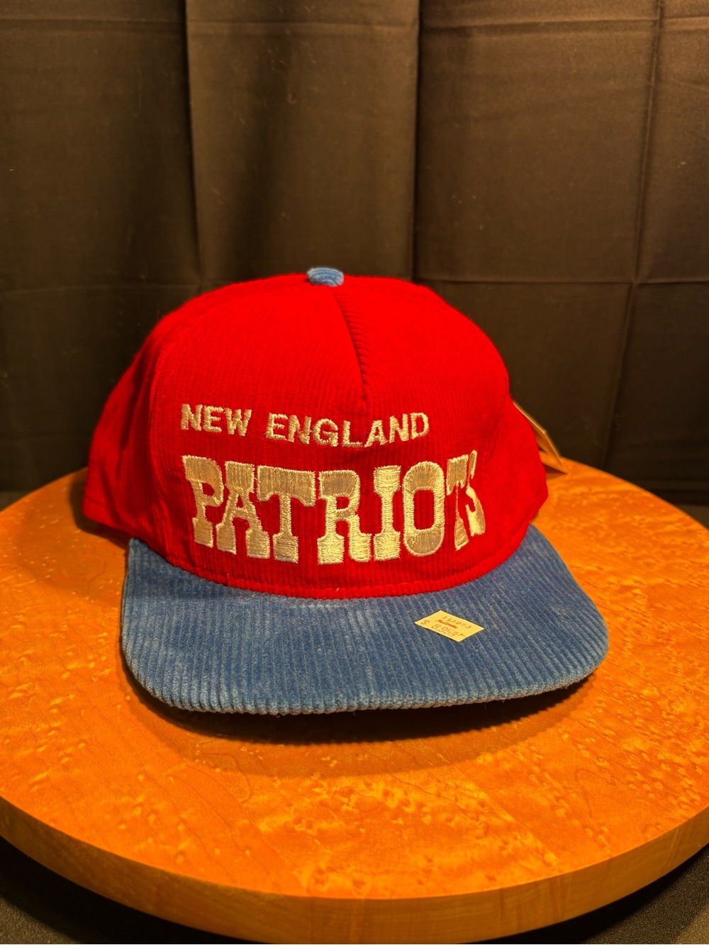 GRAIL: VINTAGE 1980s NEW ENGLAND PATRIOTS CORDUROY SNAPBACK HAT BY AJD 🏆